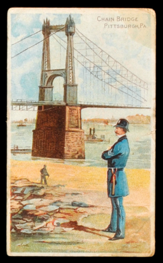 N281 American Scenes With A Policeman Chain Bridge Pittsburgh PA